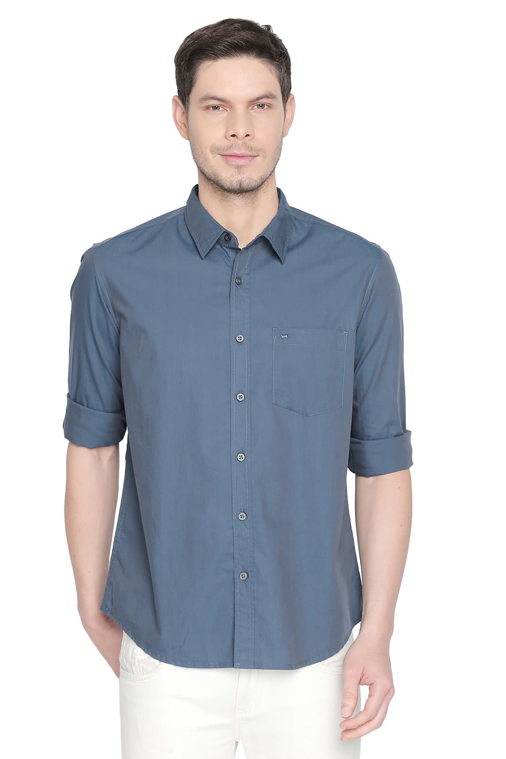 BASICS SLIM FIT TWO TONE SHIRT