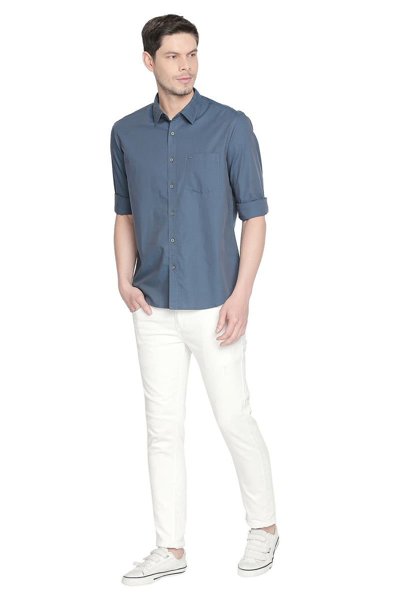 BASICS SLIM FIT TWO TONE SHIRT