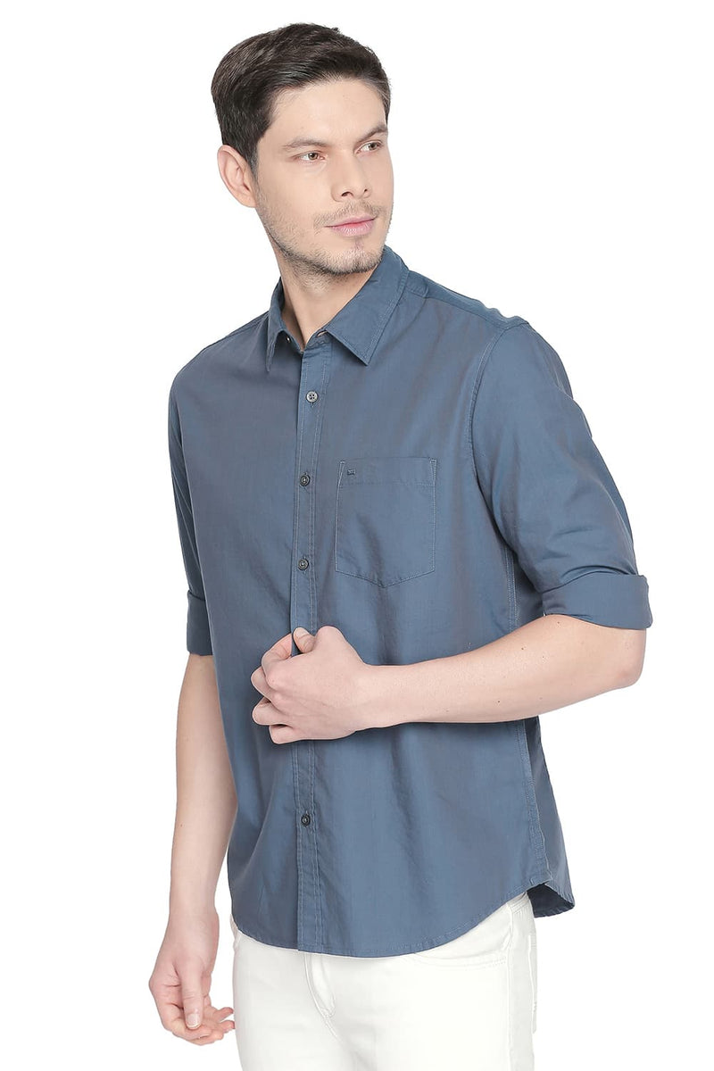 BASICS SLIM FIT TWO TONE SHIRT