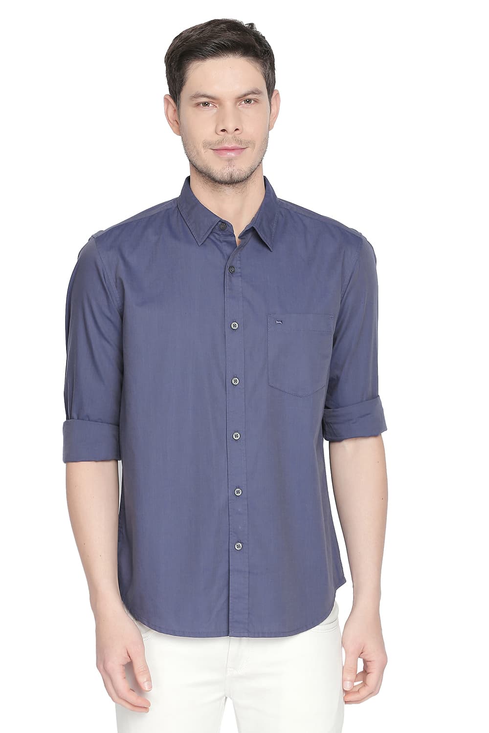 BASICS SLIM FIT TWO TONE SHIRT