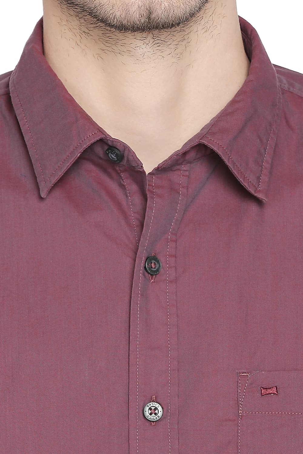 BASICS SLIM FIT TWO TONE SHIRT