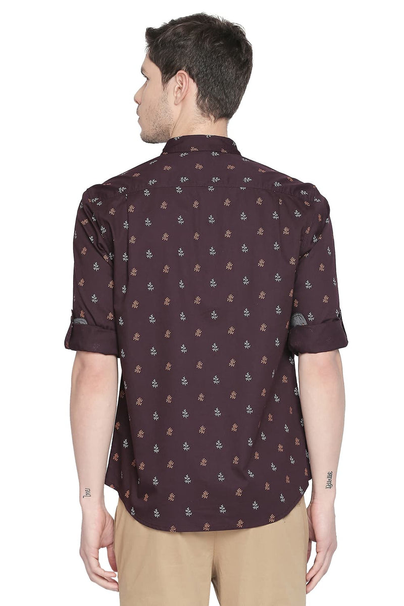 BASICS SLIM FIT PRINTED SHIRT