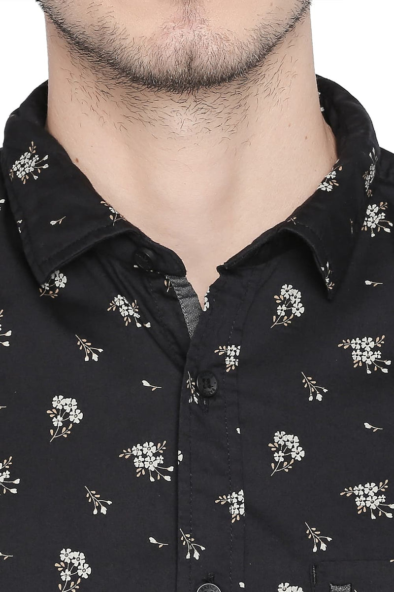 BASICS SLIM FIT PRINTED SHIRT