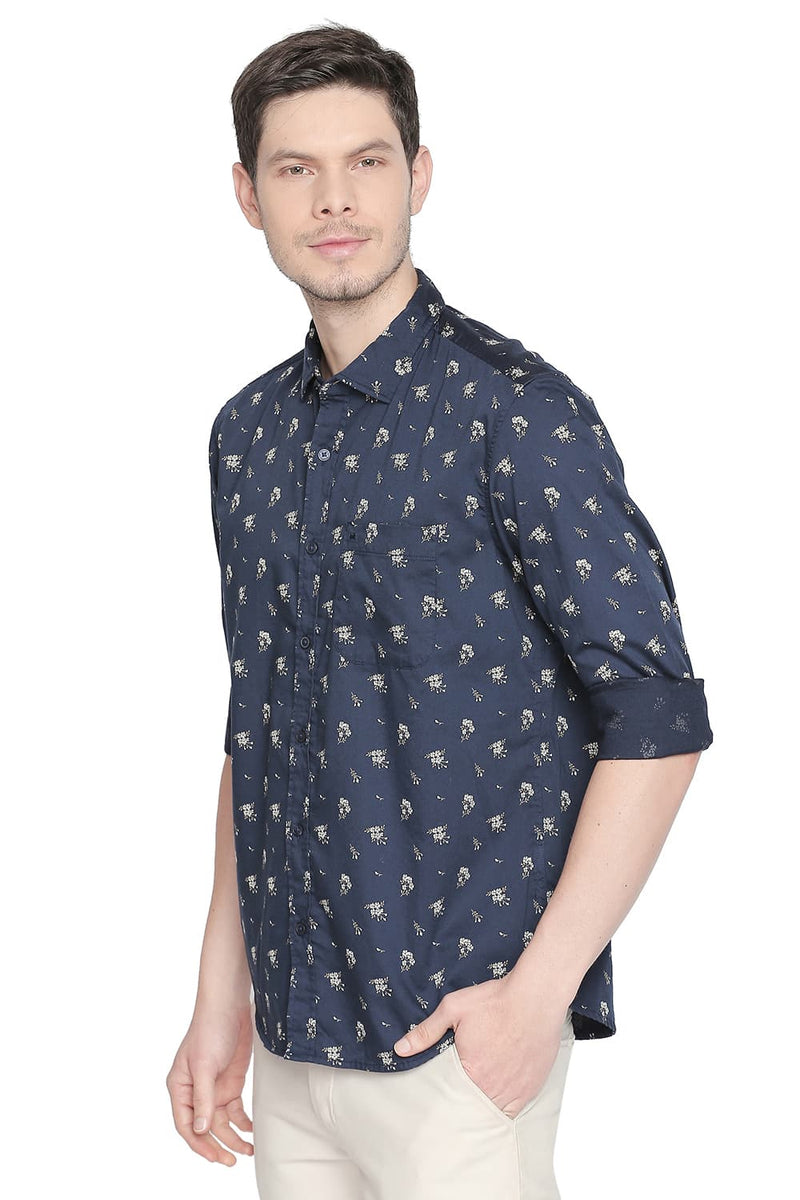 BASICS SLIM FIT PRINTED SHIRT