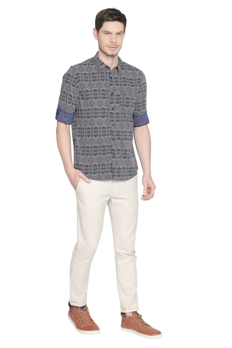 BASICS SLIM FIT PRINTED SHIRT