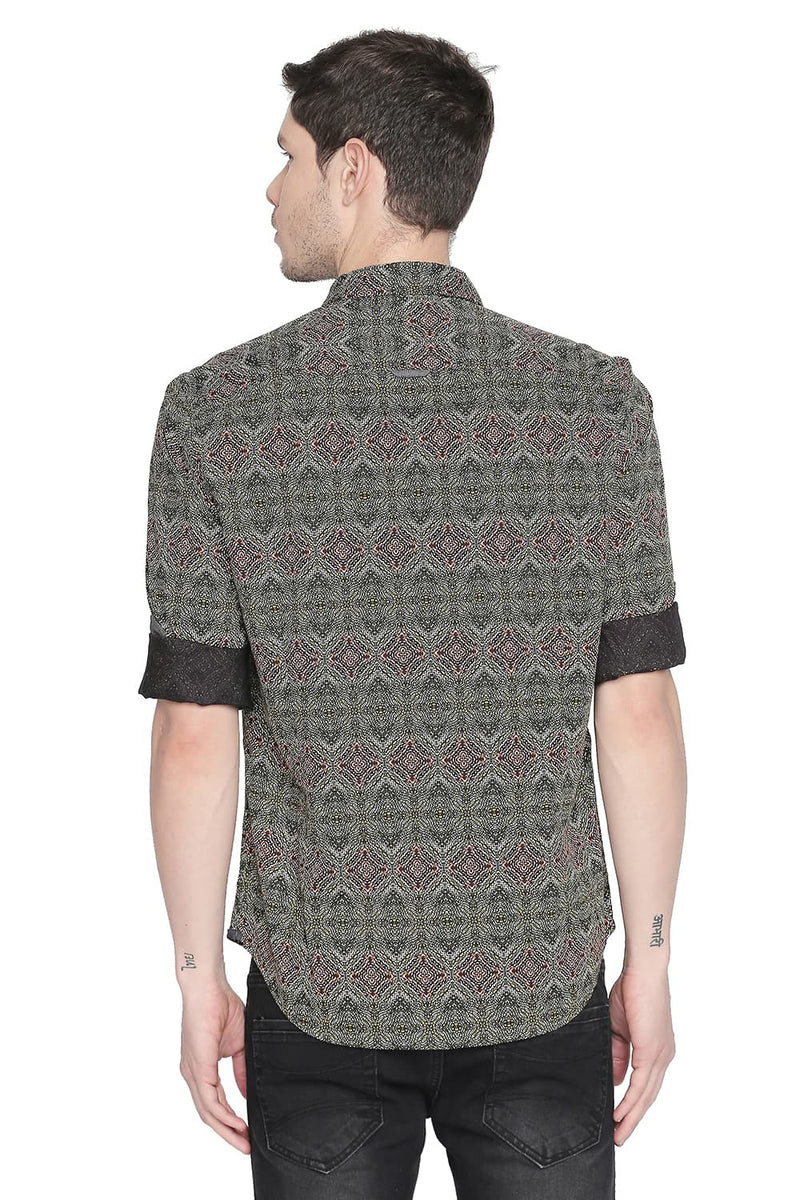 BASICS SLIM FIT PRINTED SHIRT