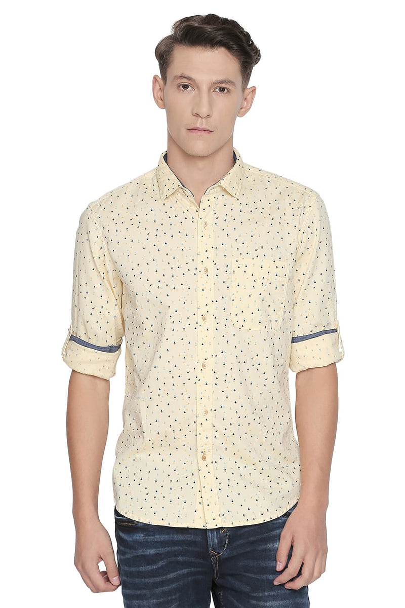 BASICS SLIM FIT PRINTED SHIRT