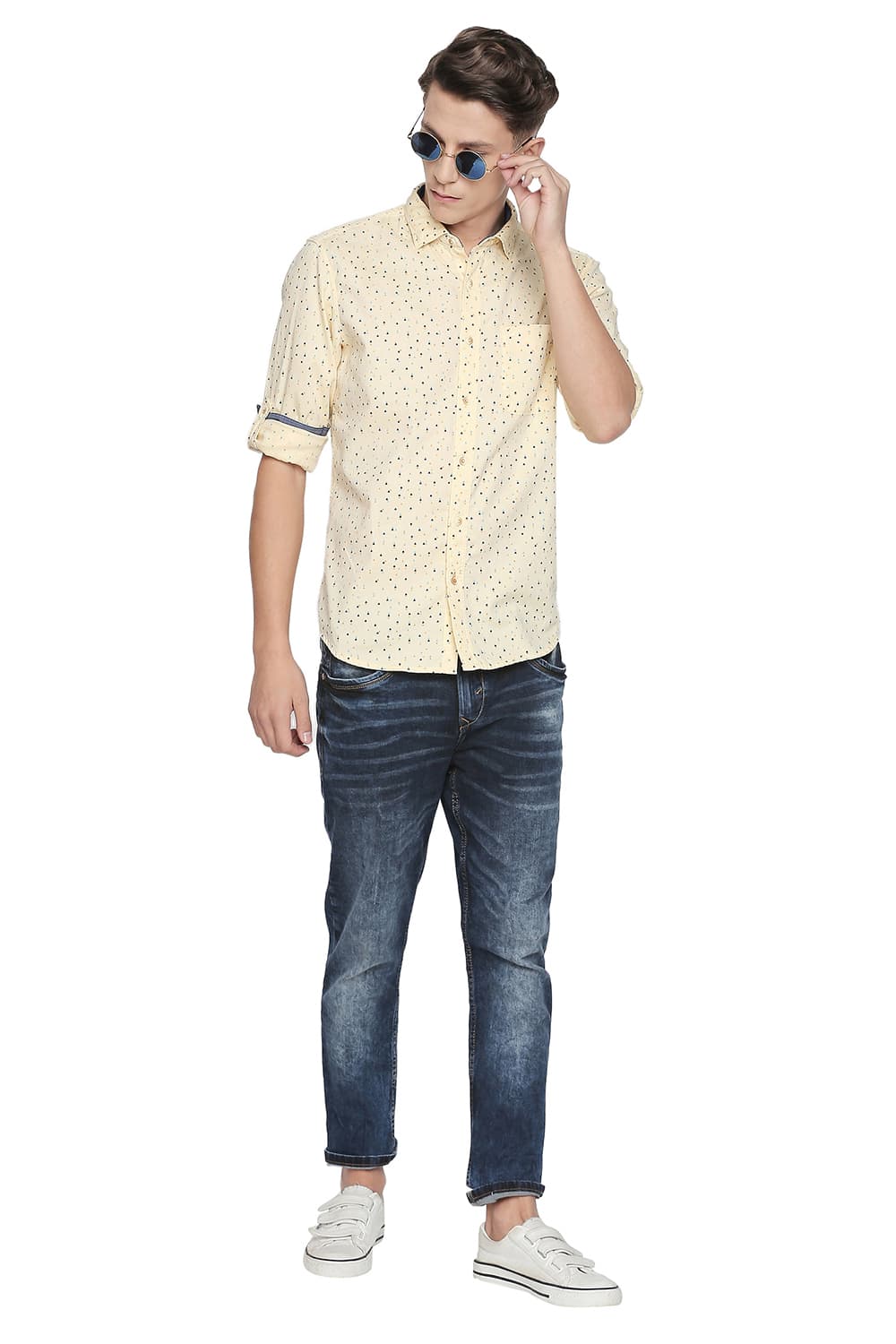 BASICS SLIM FIT PRINTED SHIRT