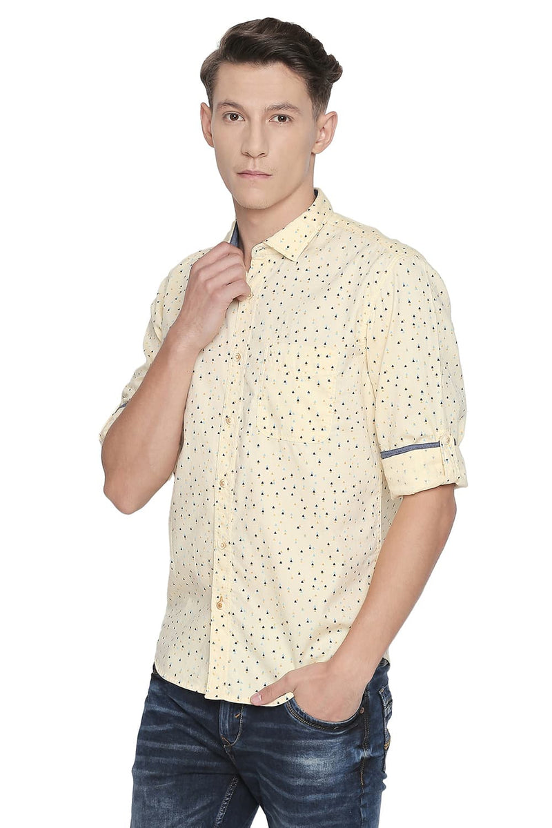 BASICS SLIM FIT PRINTED SHIRT