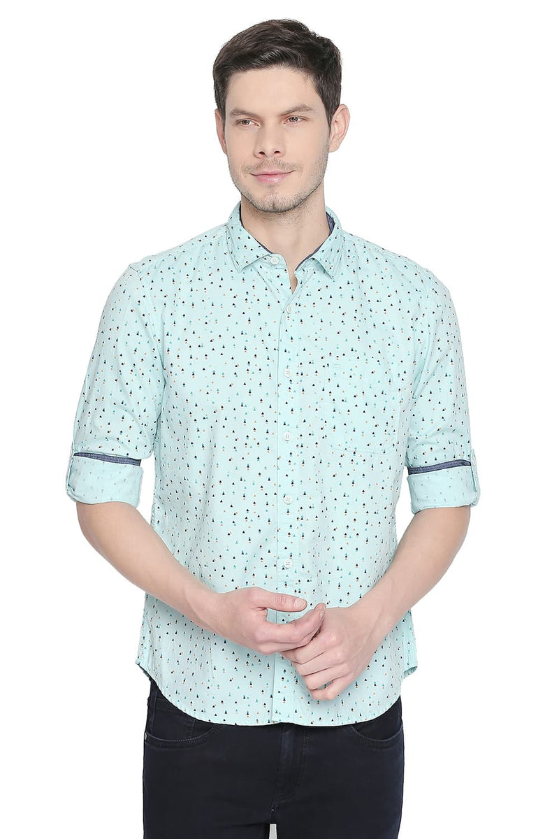 BASICS SLIM FIT PRINTED SHIRT