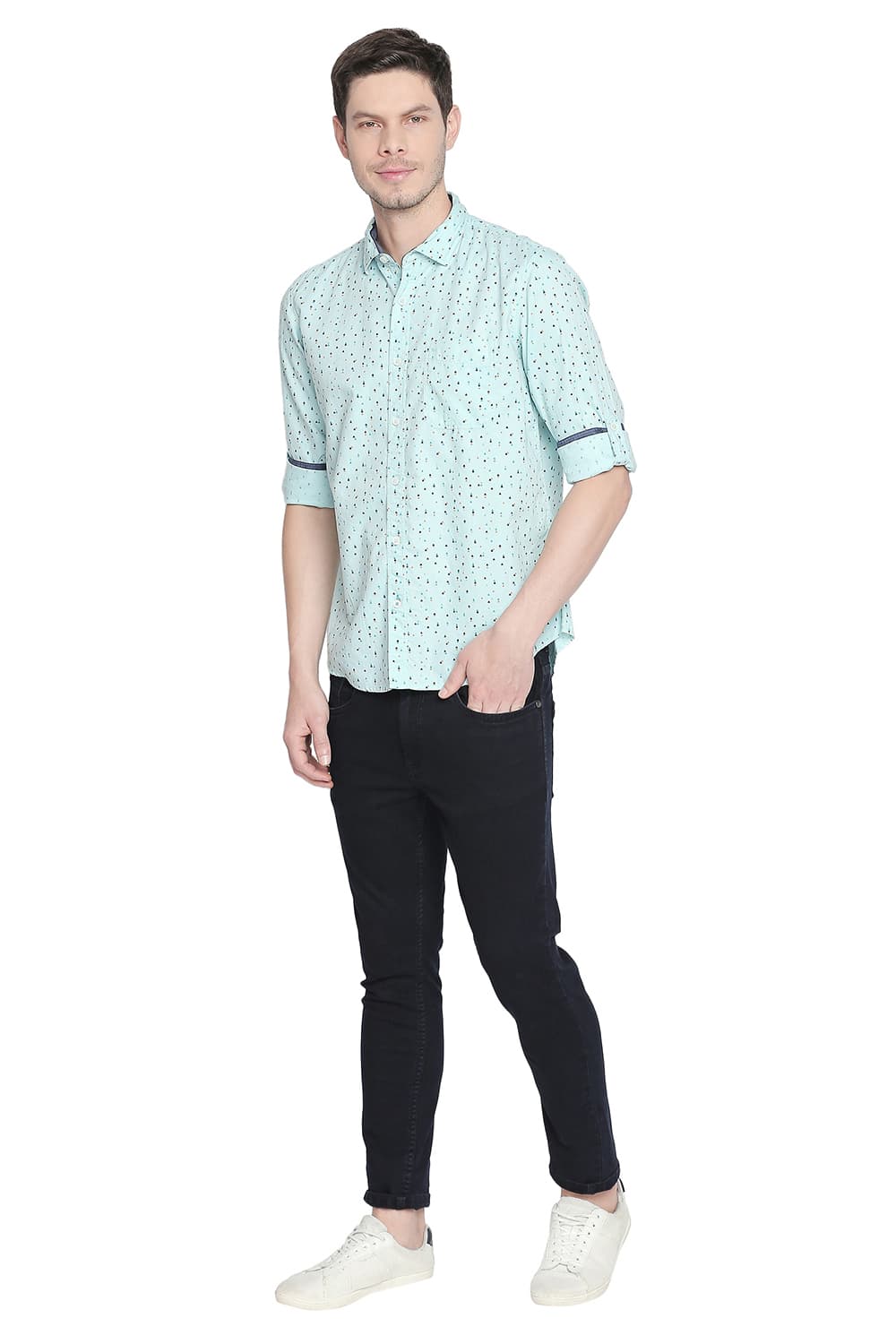 BASICS SLIM FIT PRINTED SHIRT