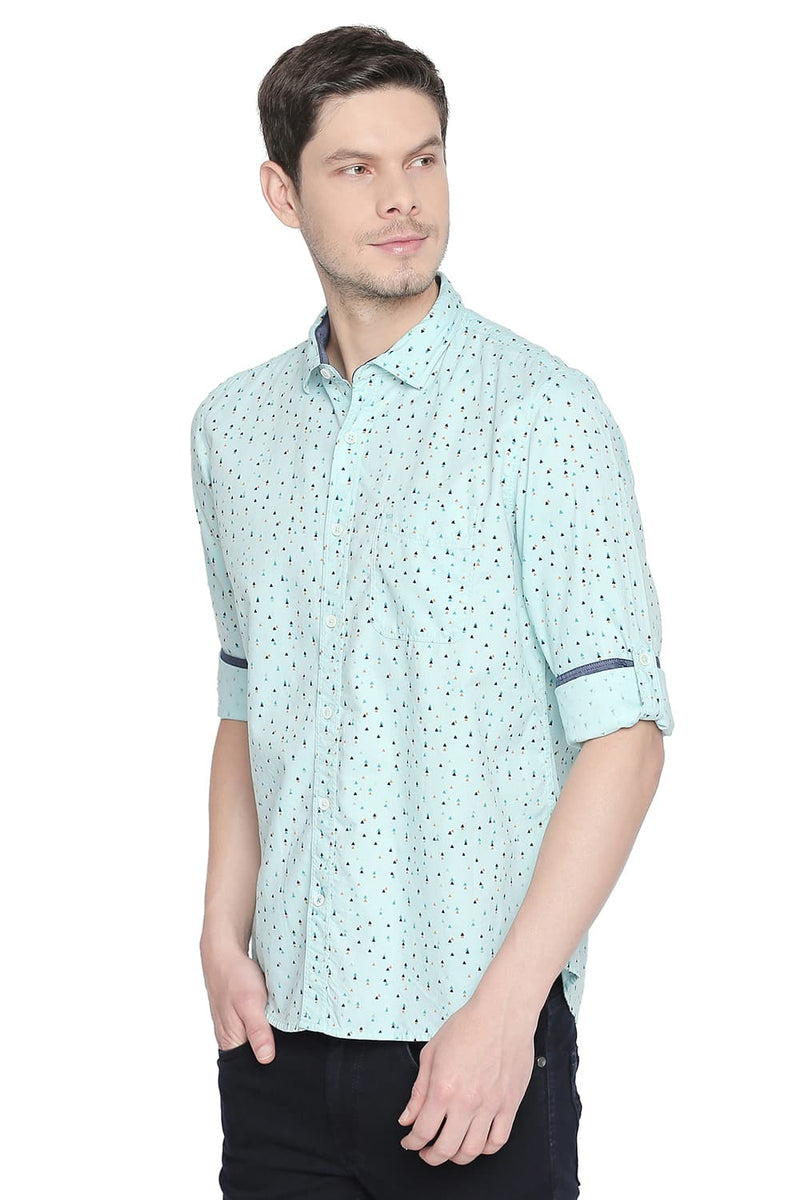 BASICS SLIM FIT PRINTED SHIRT