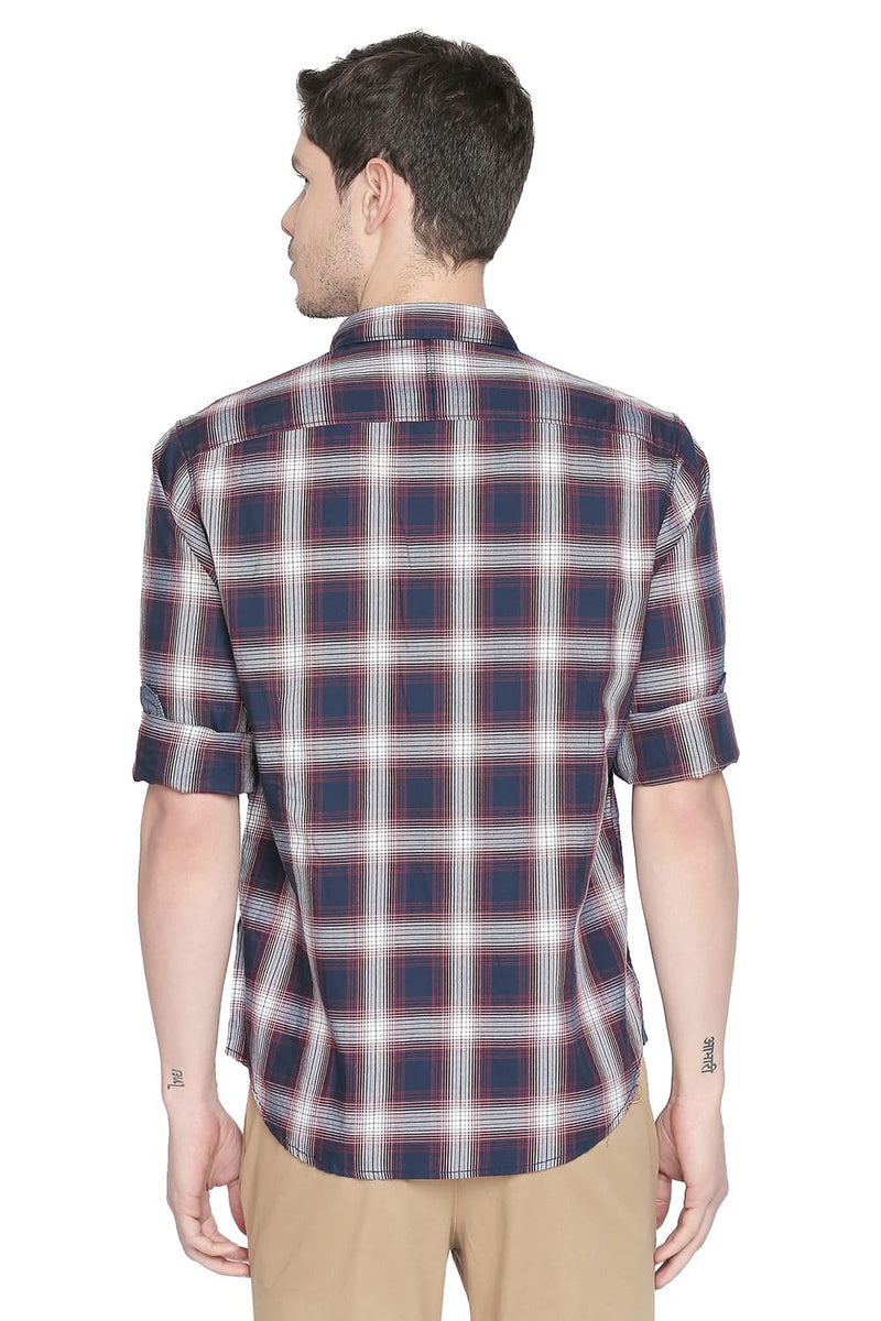 BASICS SLIM FIT CHECKS SHIRT