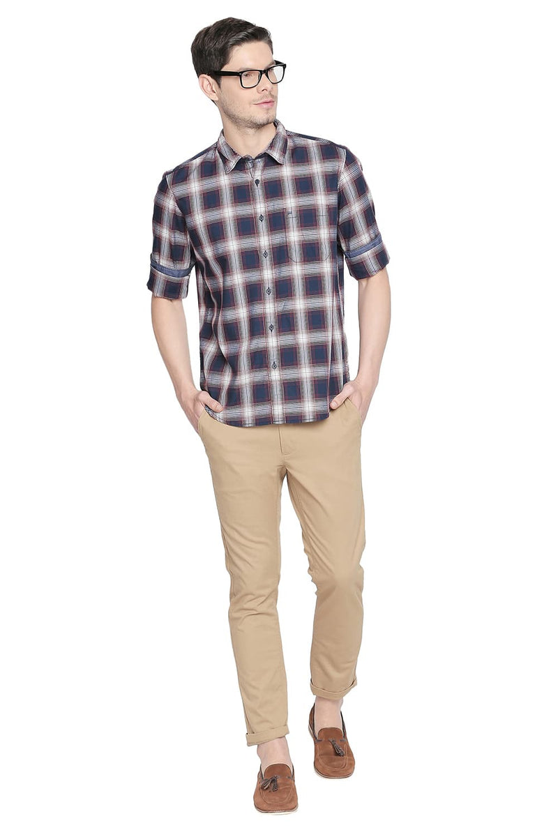 BASICS SLIM FIT CHECKS SHIRT