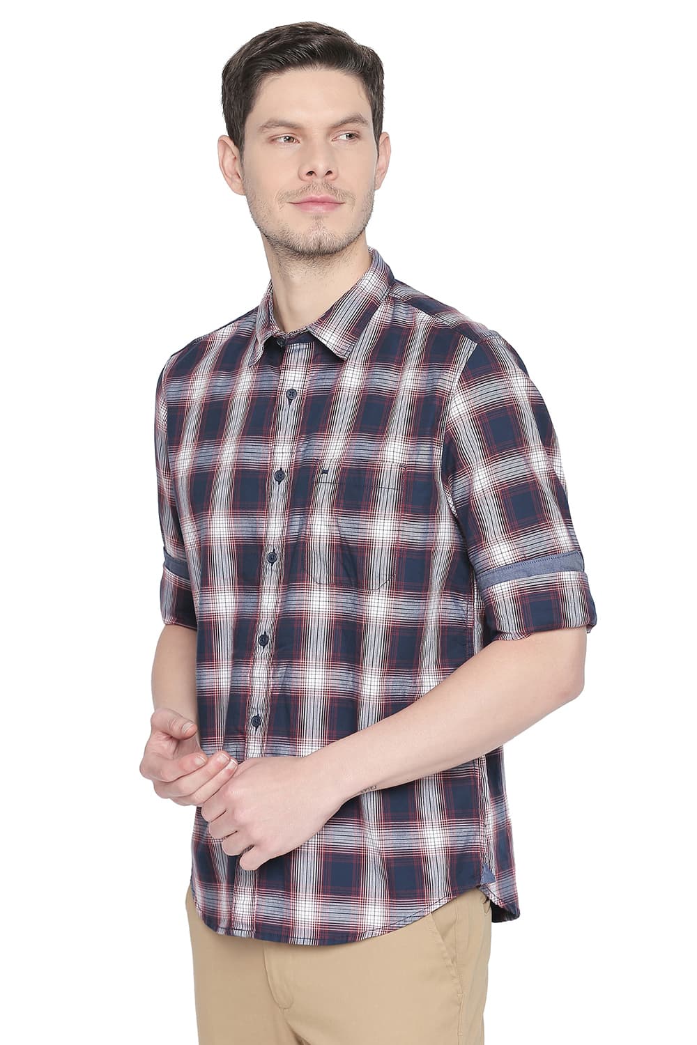 BASICS SLIM FIT CHECKS SHIRT