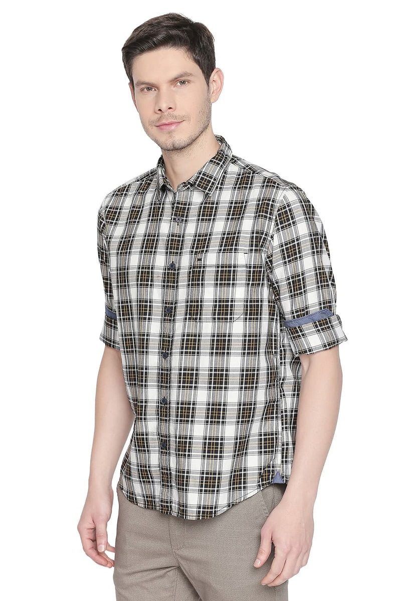 BASICS SLIM FIT CHECKS SHIRT