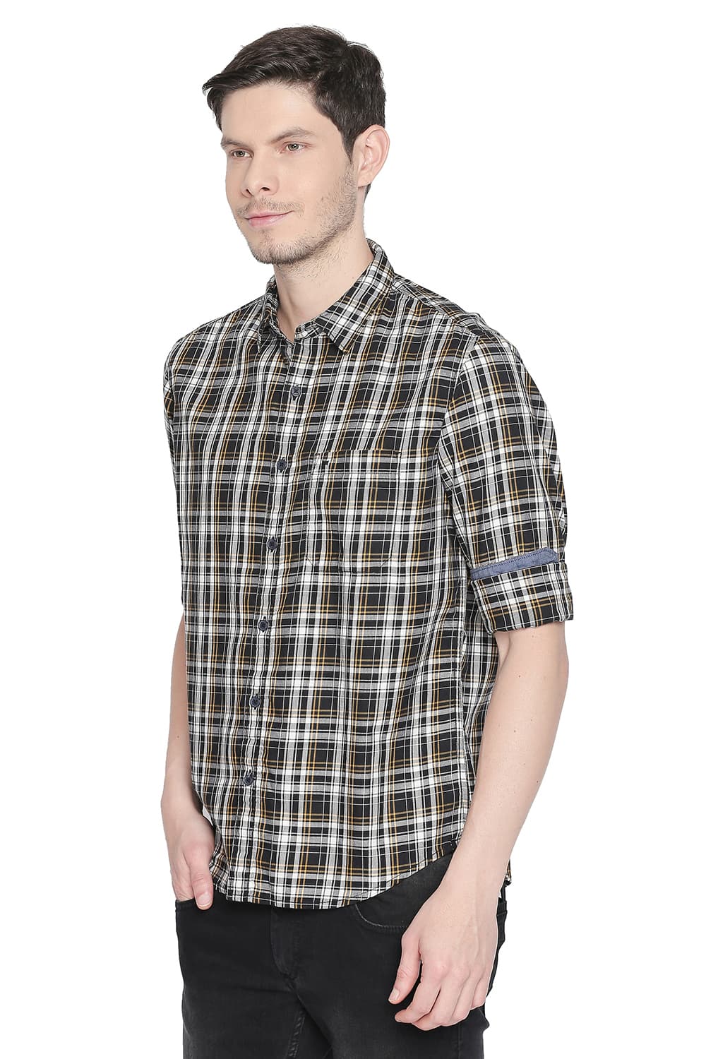 BASICS SLIM FIT CHECKS SHIRT