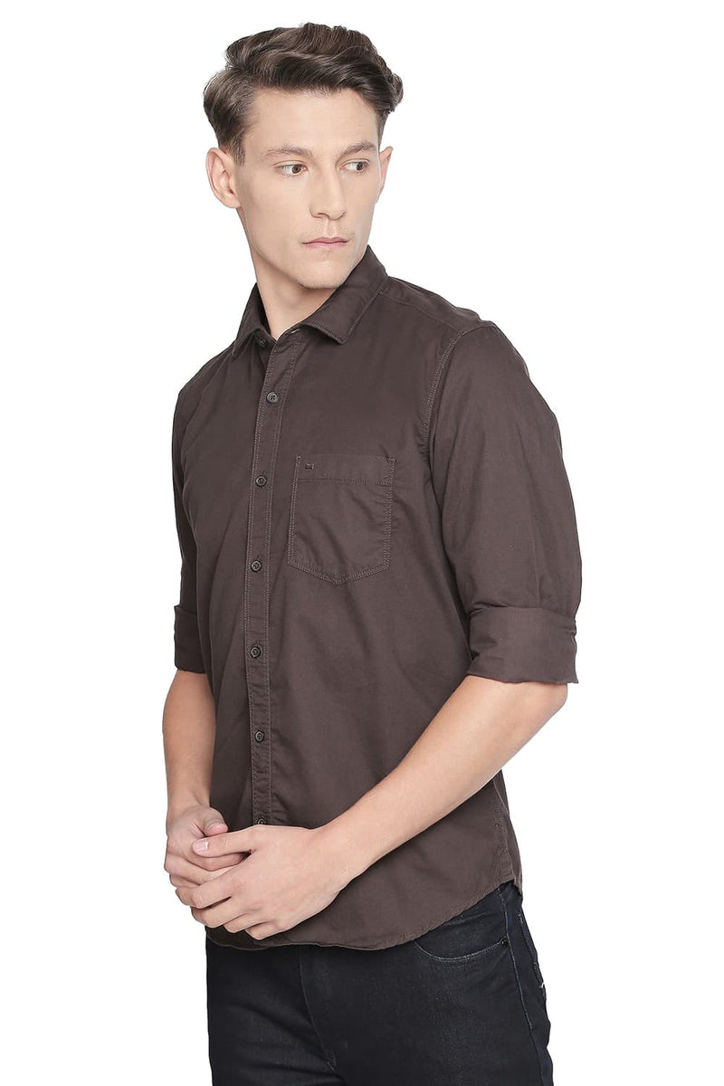 BASICS SLIM FIT PEACH TWILL SHIRT