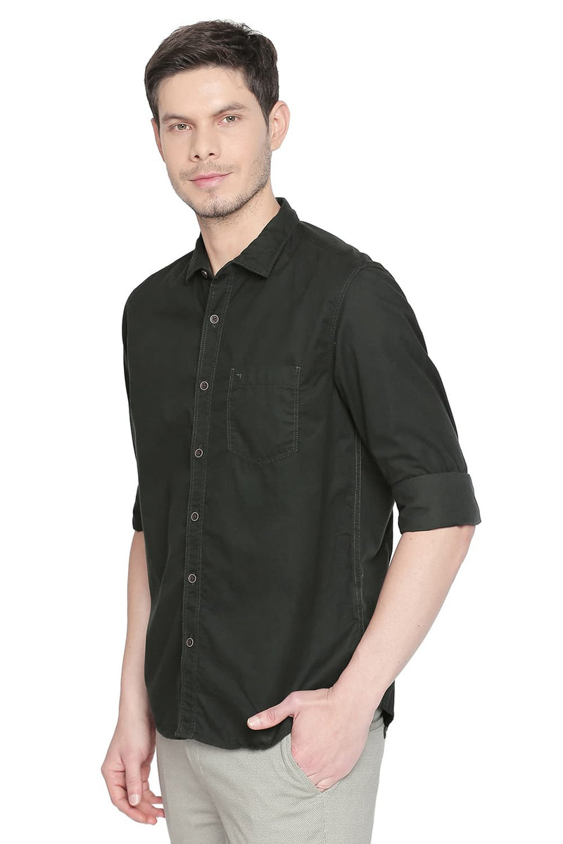 BASICS SLIM FIT PEACH TWILL SHIRT