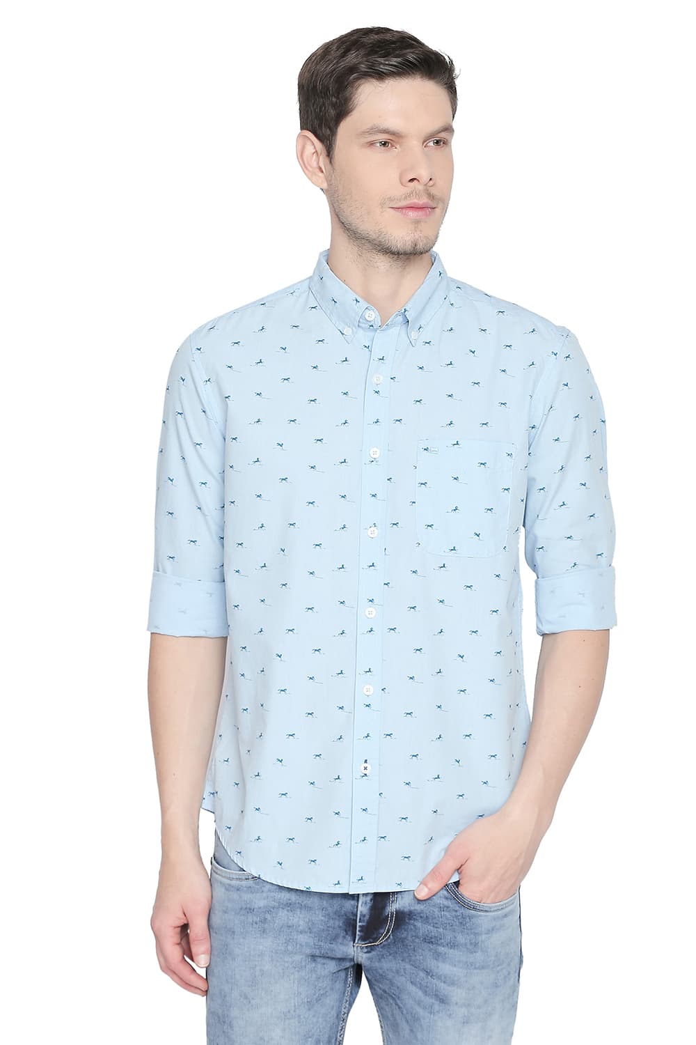 BASICS SLIM FIT FILA FIL PRINTED SHIRT