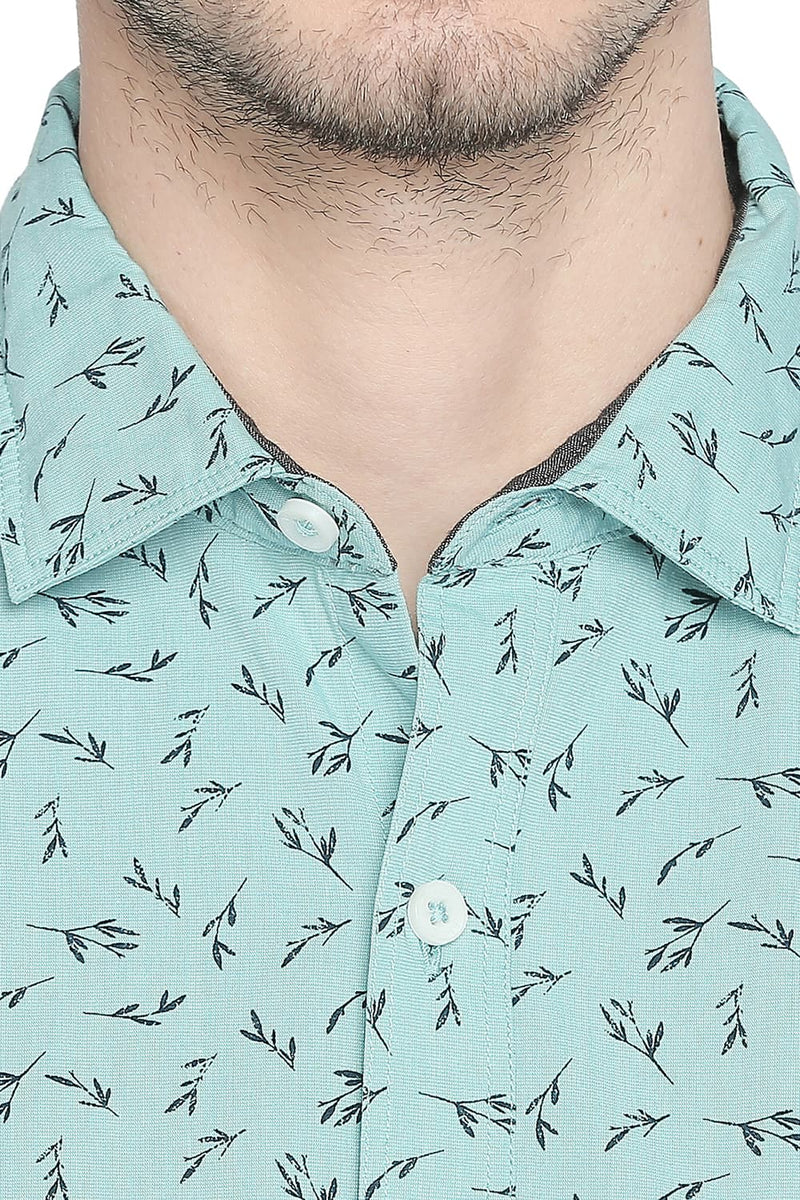 BASICS SLIM FIT PRINTED SHIRT