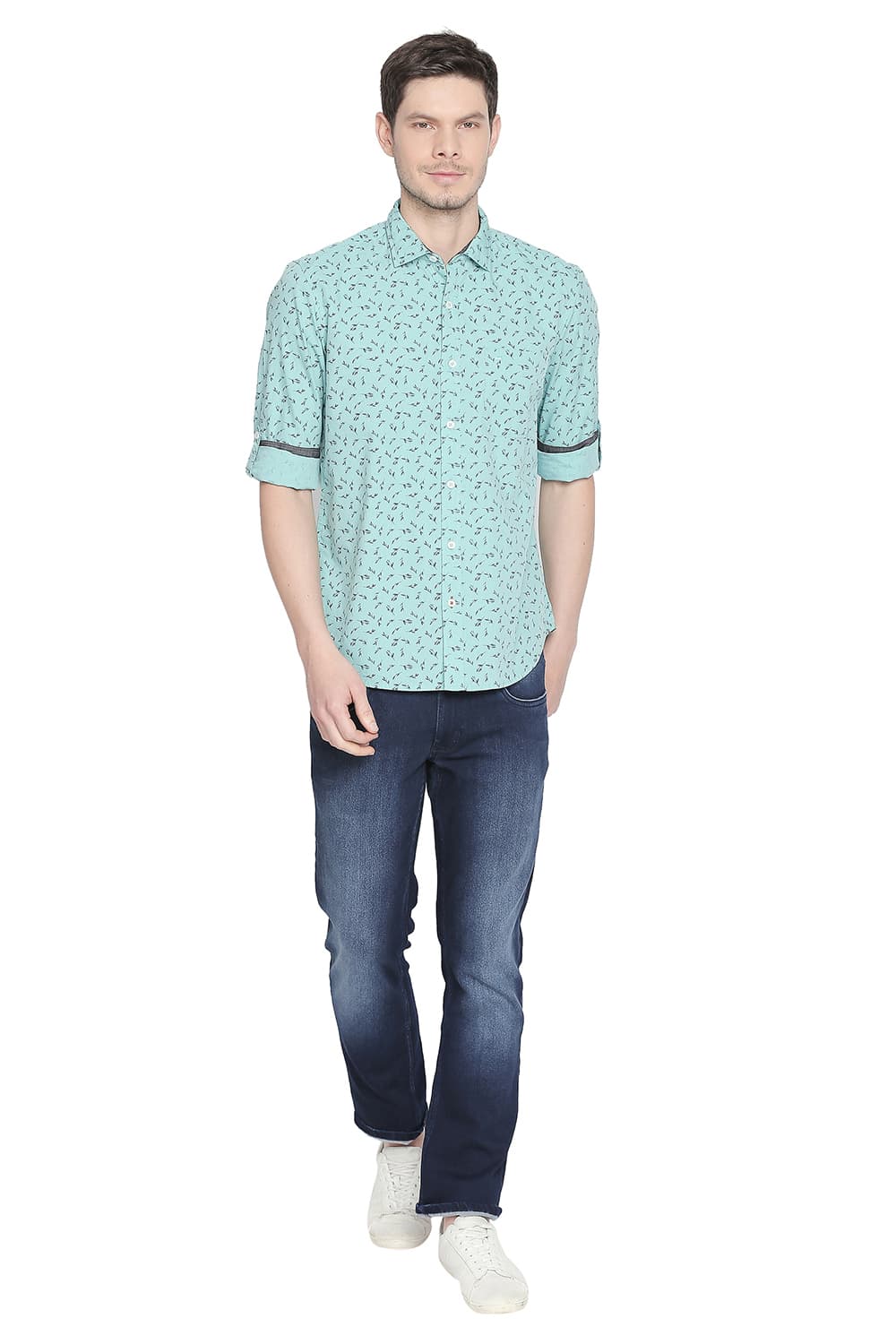 BASICS SLIM FIT PRINTED SHIRT