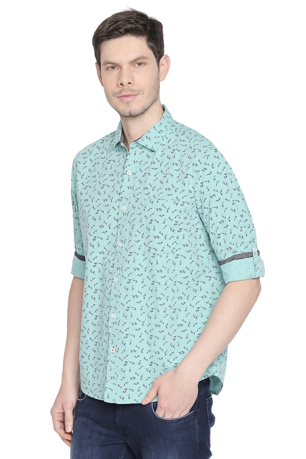 BASICS SLIM FIT PRINTED SHIRT