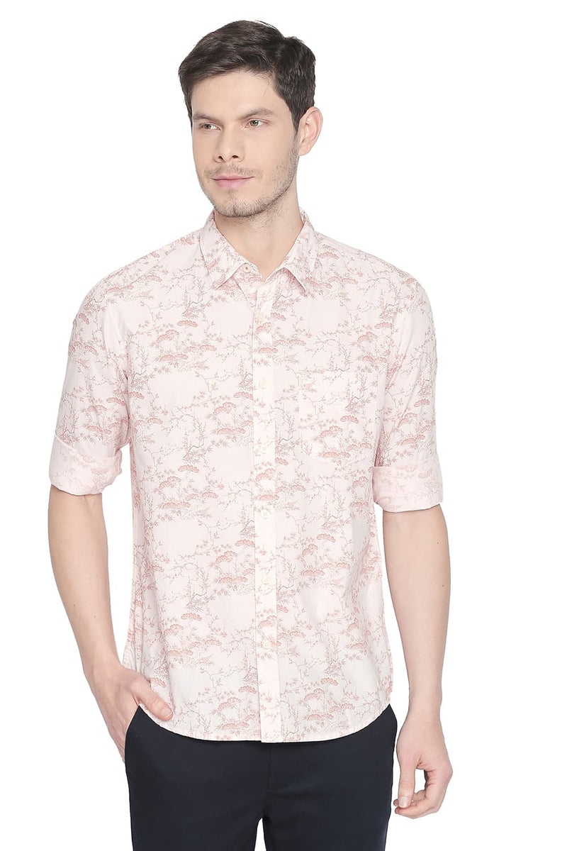 BASICS SLIM FIT PRINTED SHIRT