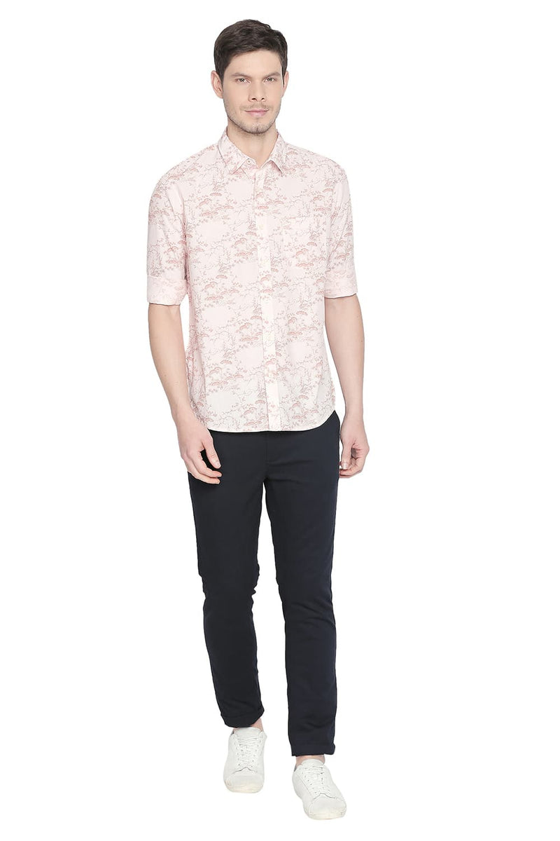 BASICS SLIM FIT PRINTED SHIRT