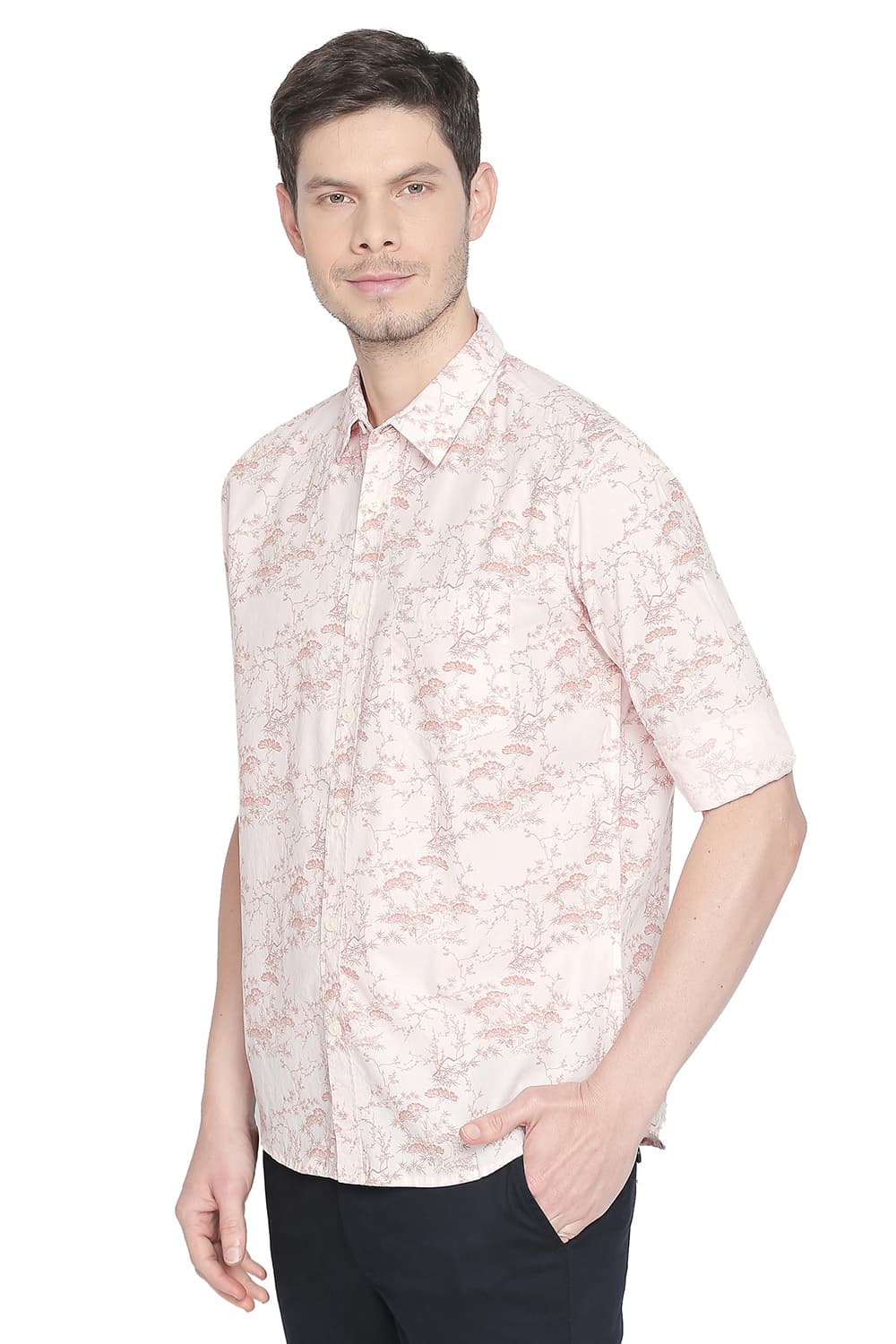 BASICS SLIM FIT PRINTED SHIRT