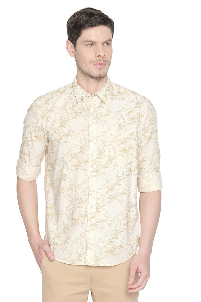 BASICS SLIM FIT PRINTED SHIRT