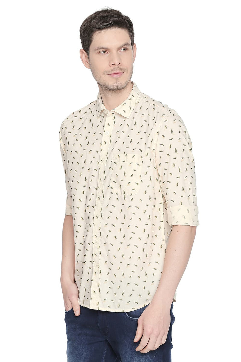 BASICS SLIM FIT PRINTED SHIRT