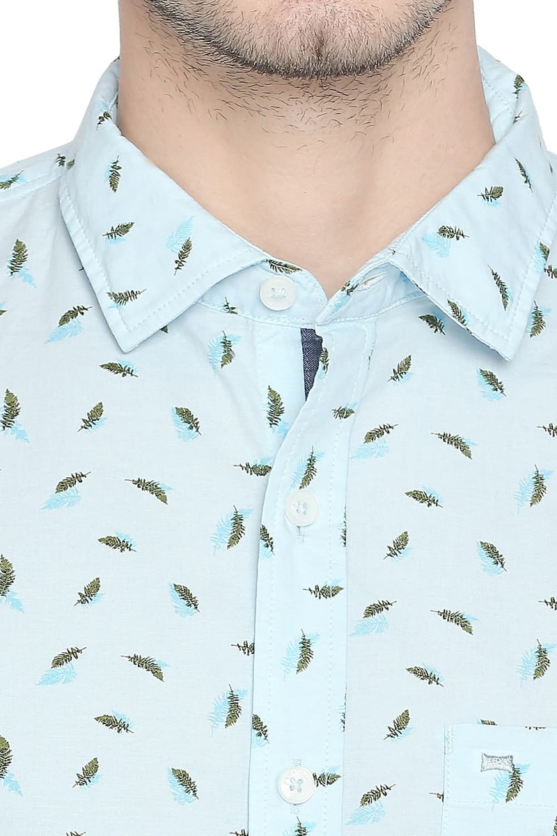 BASICS SLIM FIT PRINTED SHIRT