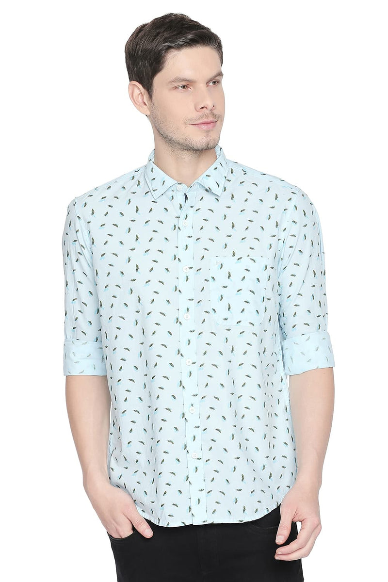 BASICS SLIM FIT PRINTED SHIRT