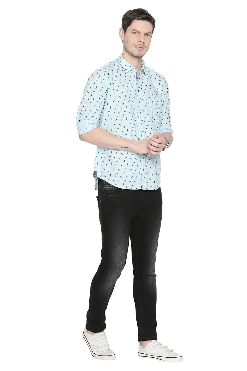 BASICS SLIM FIT PRINTED SHIRT