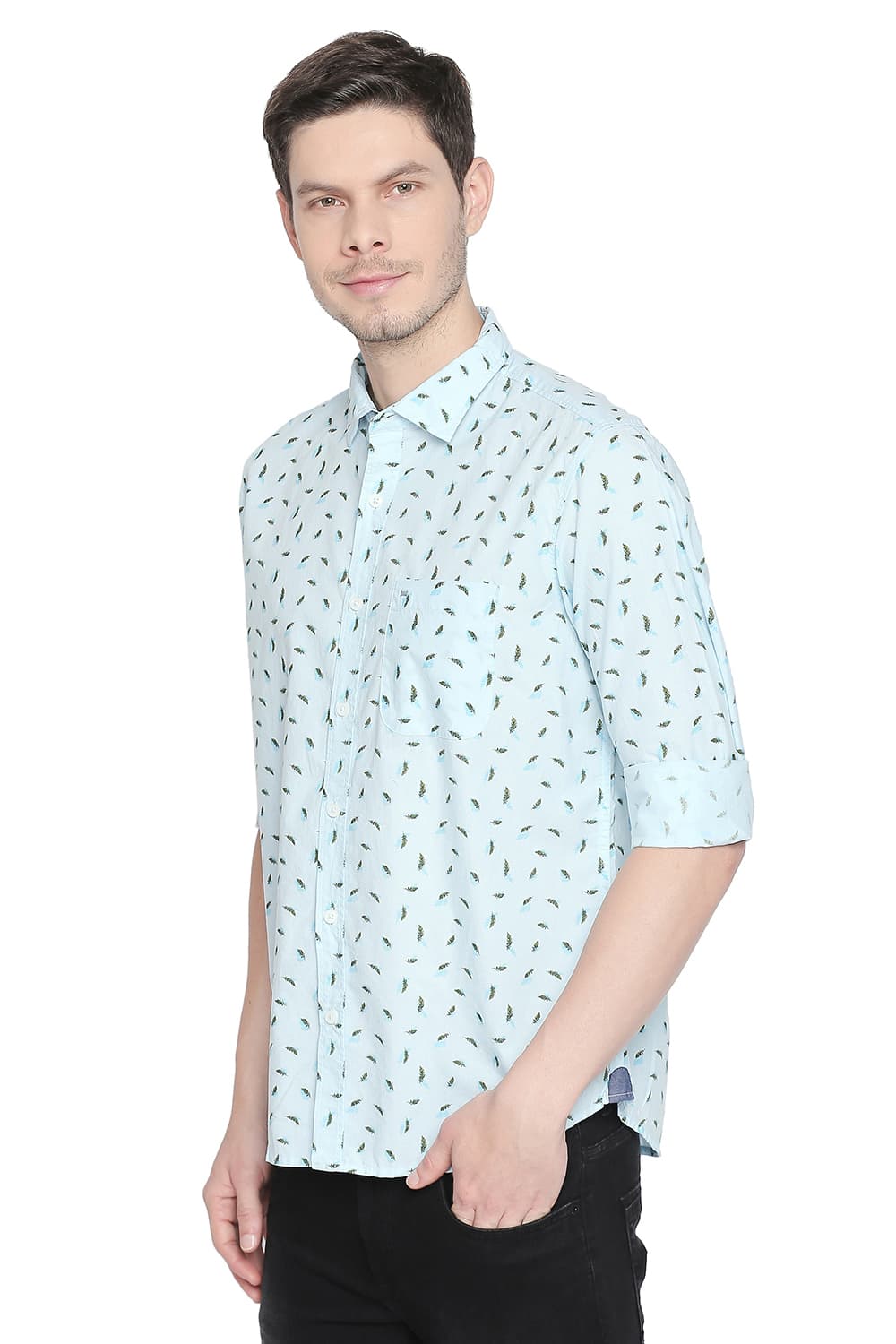 BASICS SLIM FIT PRINTED SHIRT