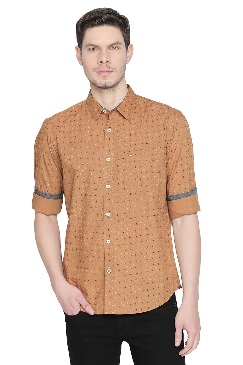 BASICS SLIM FIT PRINTED SHIRT