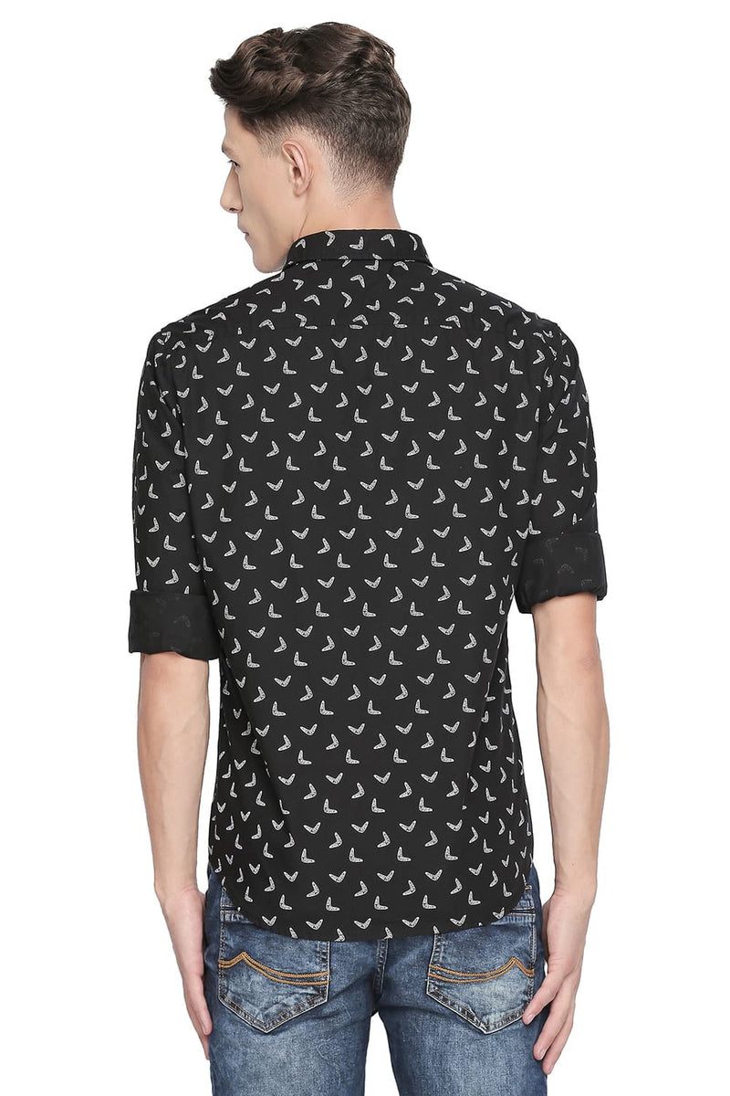 BASICS SLIM FIT PRINTED SHIRT