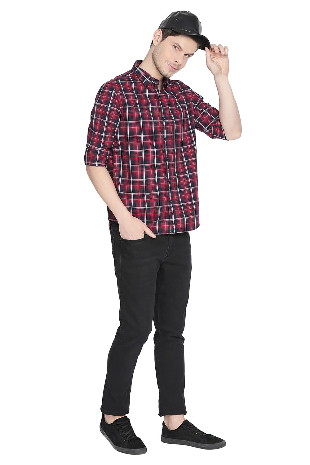 BASICS SLIM FIT CHECKS SHIRT