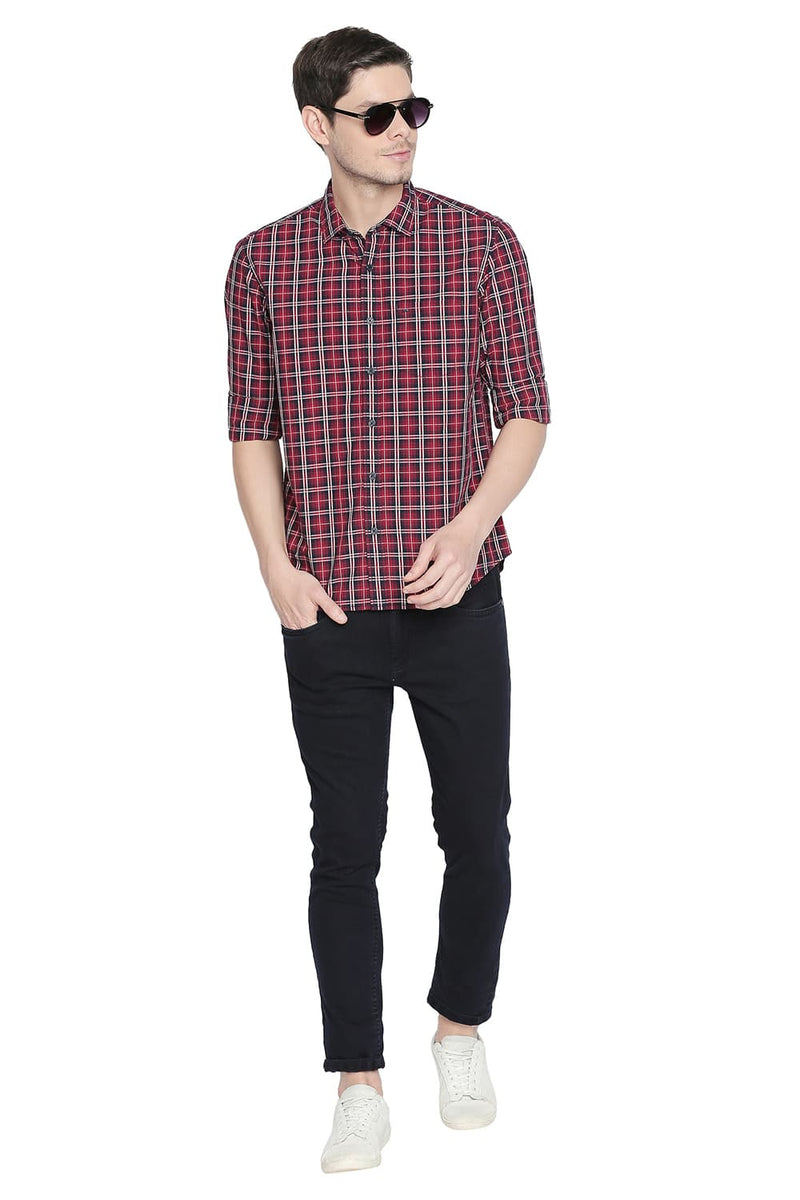 BASICS SLIM FIT CHECKS SHIRT