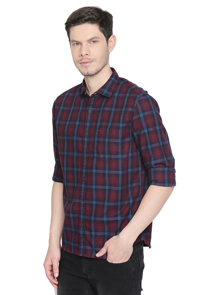 BASICS SLIM FIT CHECKS SHIRT