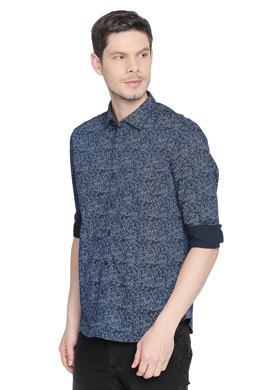 BASICS SLIM FIT PRINTED SHIRT