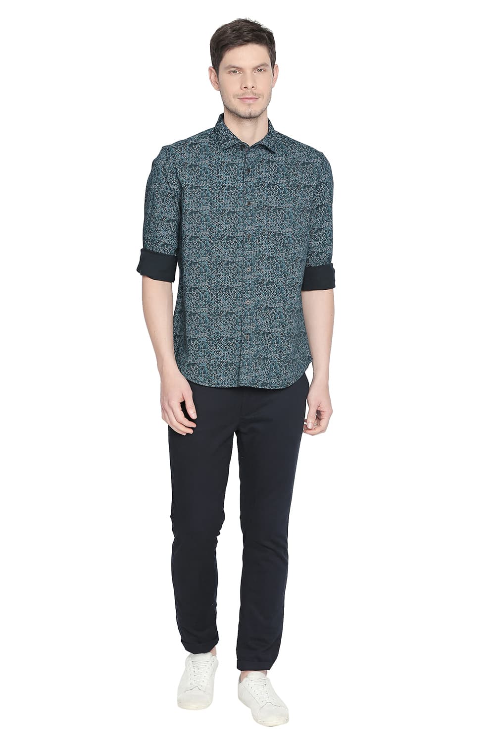 BASICS SLIM FIT PRINTED SHIRT