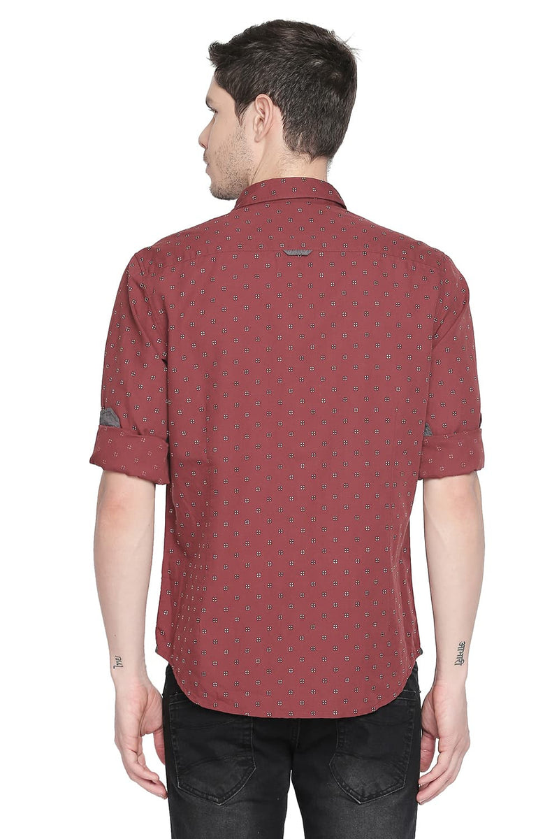 BASICS SLIM FIT PRINTED SHIRT