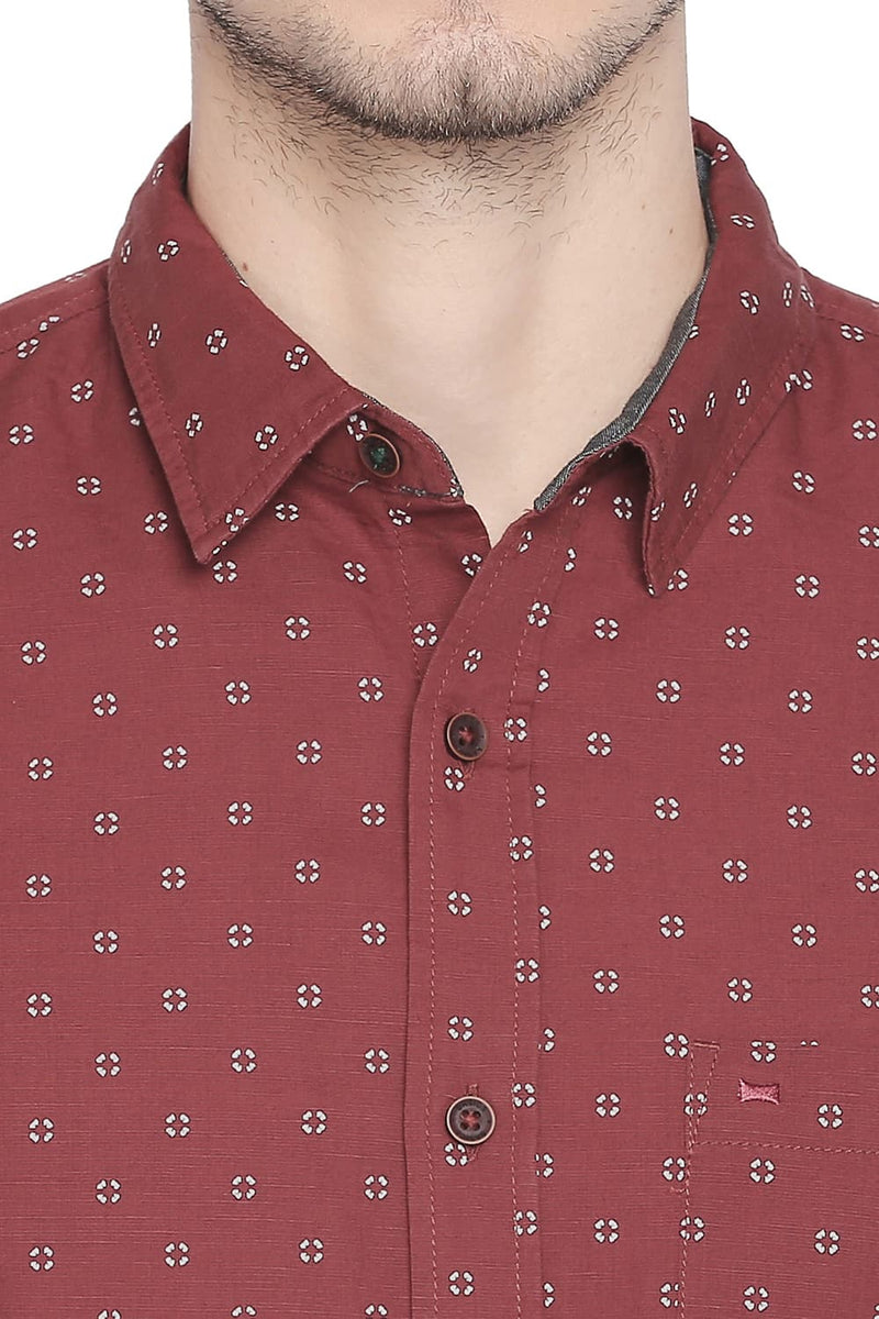 BASICS SLIM FIT PRINTED SHIRT