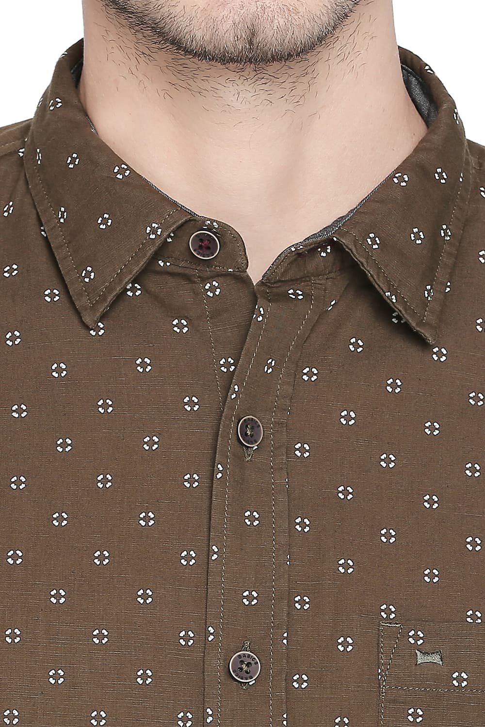 BASICS SLIM FIT PRINTED SHIRT