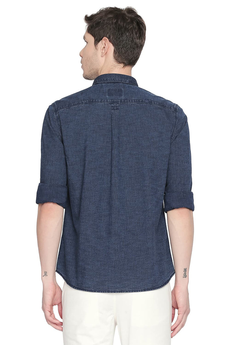 BASICS SLIM FIT INDIGO SHIRT