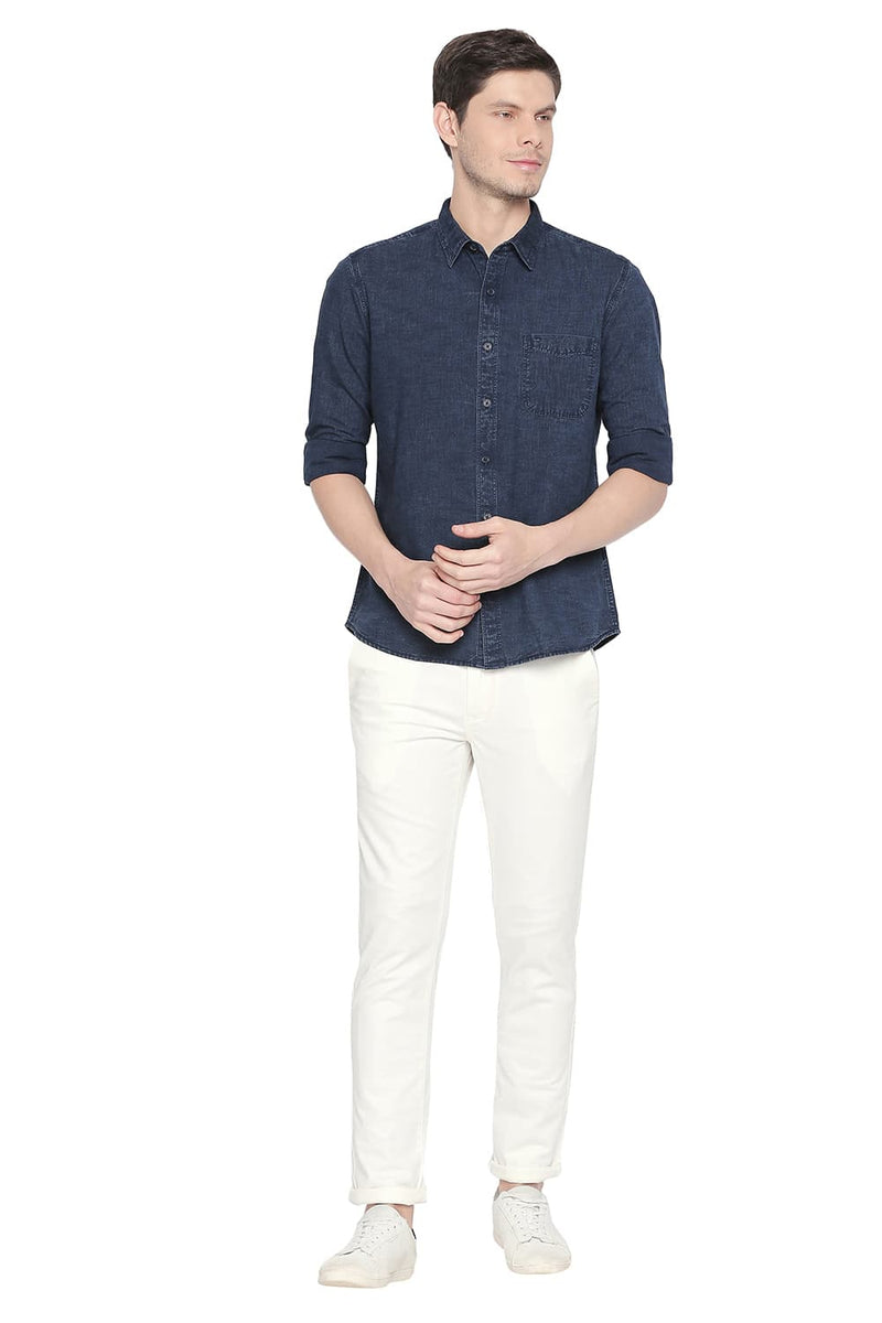 BASICS SLIM FIT INDIGO SHIRT