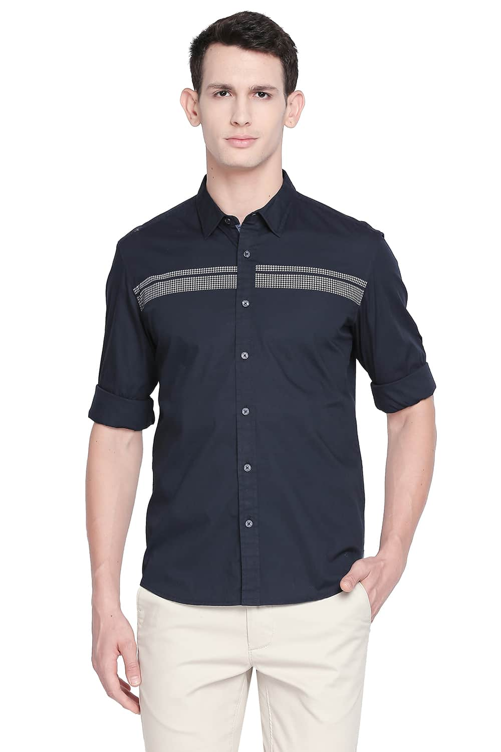 BASICS SLIM FIT STRETCH SHIRT