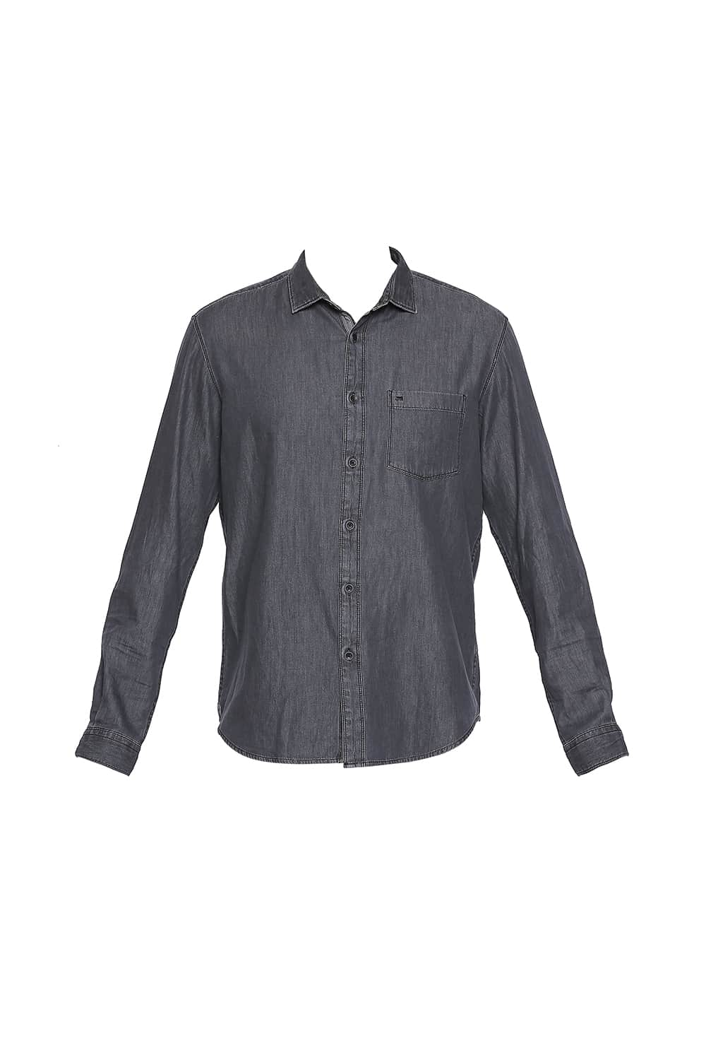 BASICS SLIM FIT INDIGO TWILL SHIRT